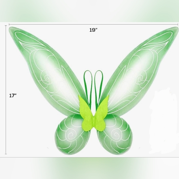 🌺 Green Glitter Fairy Wings - Tinkerbell - Picture 1 of 5